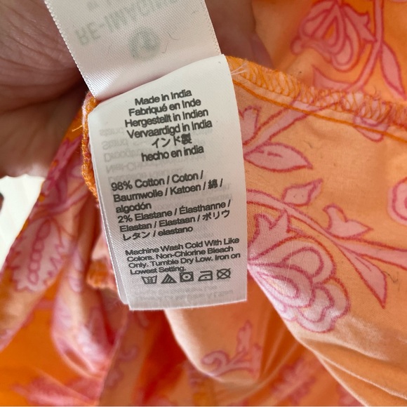 J. Crew Orange and Pink Floral Cotton Dress, 00 - Picture 5 of 6